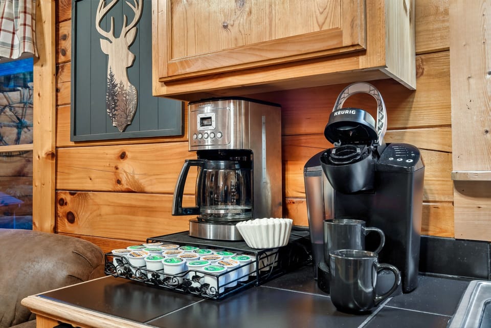 A coffee maker and Keurig for your morning coffee.