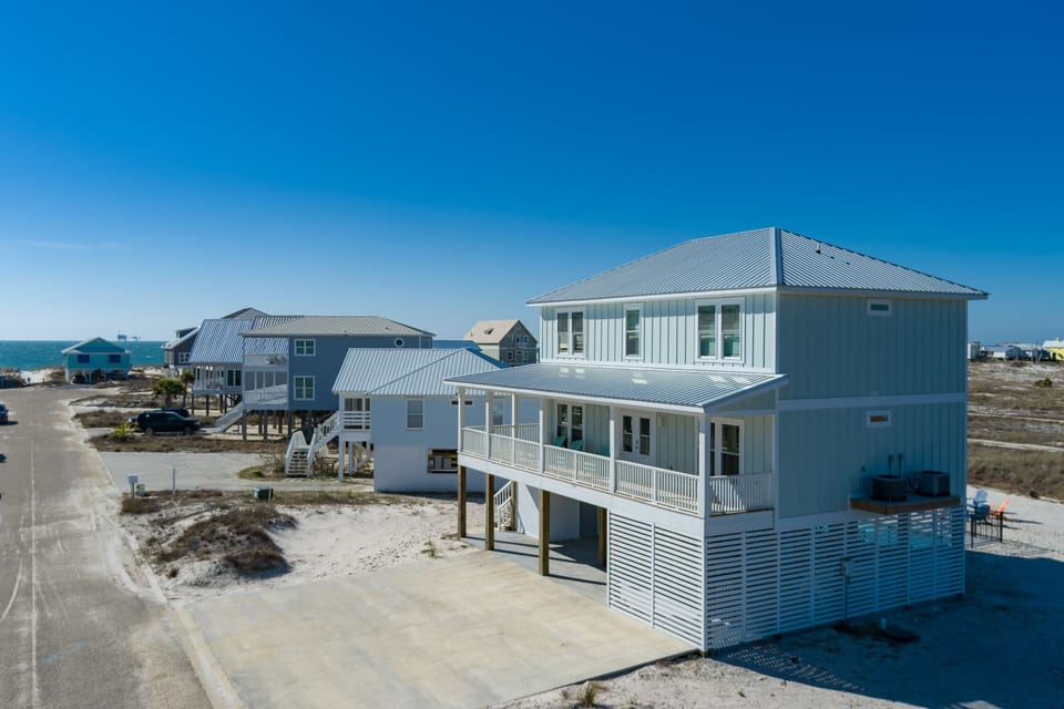 Front of the luxury home by beach