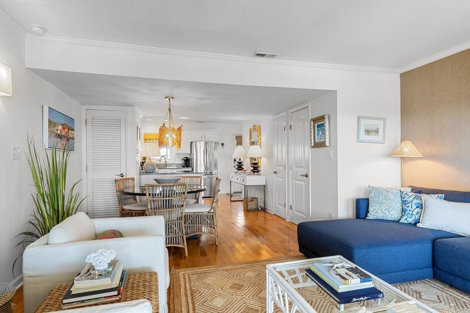 Canal-side charm meets modern elegance in this open concept oasis
