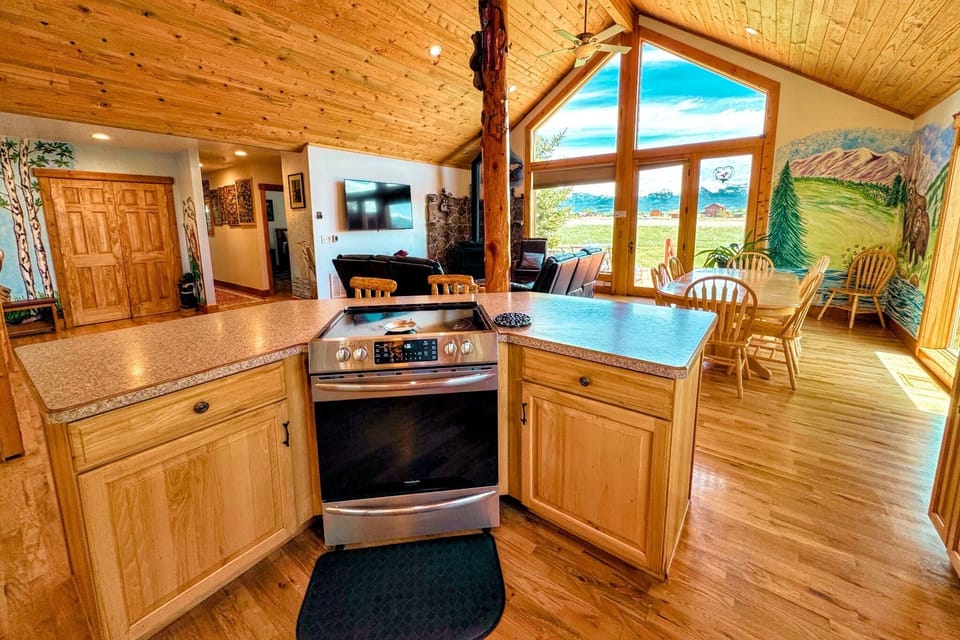 This kitchen has everything you'd need to prepare a meal for the whole group.