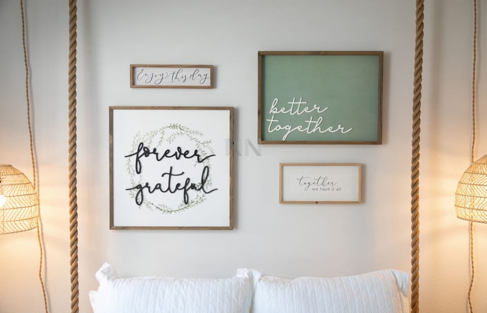 The beautiful room with forest-themed decor