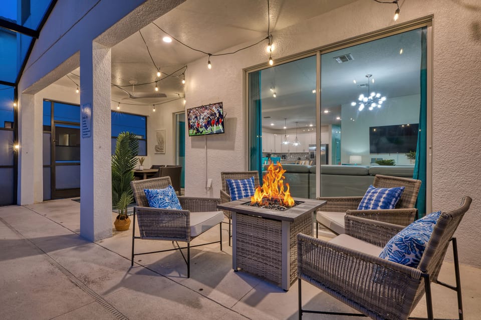 Share laughs around the fire pit or watch the game while in the pool!