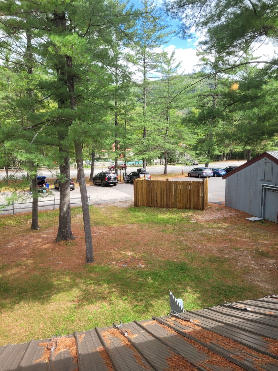 Directly across from the pool