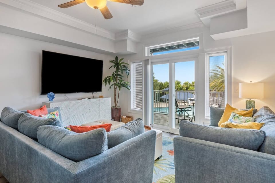 Living room looking out to balcony