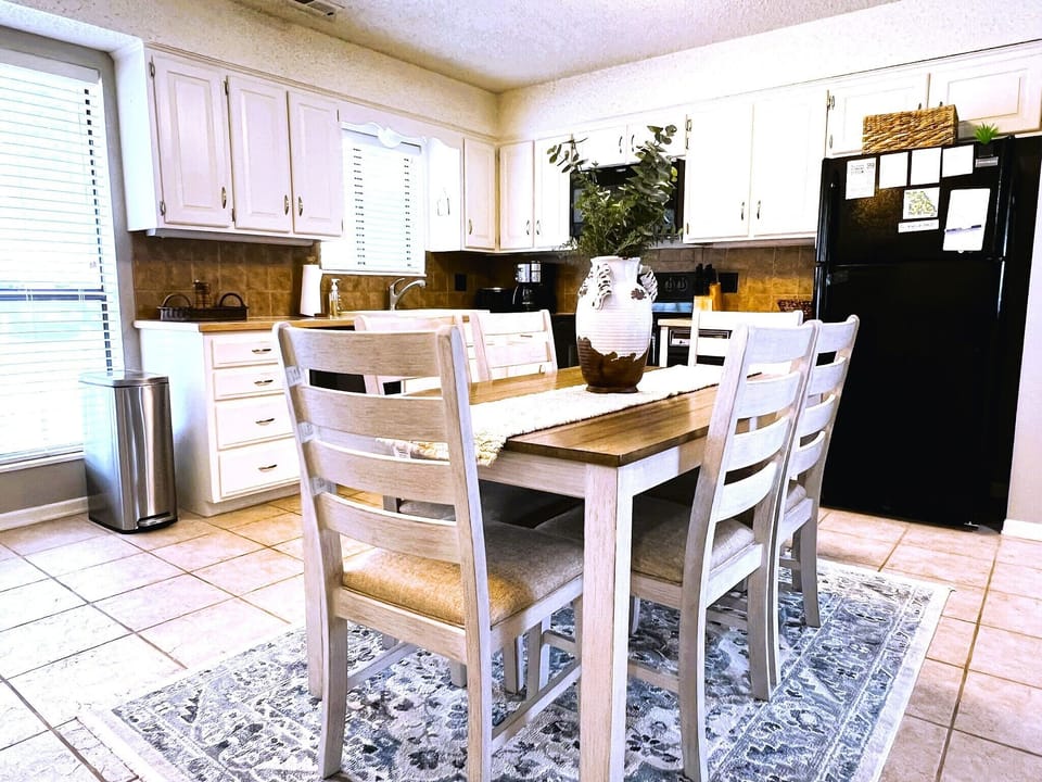 Large open kitchen dishwasher refrigerator oven and microwave