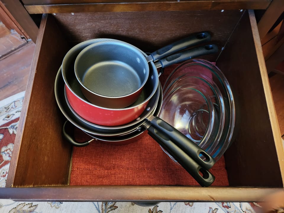 Pots, pans and mixing bowls