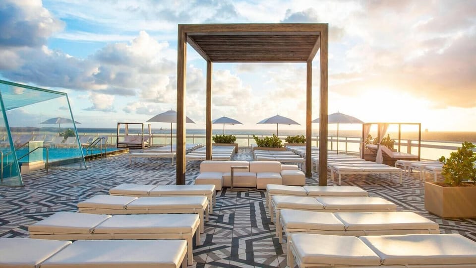 Soak the sun in an oceanfront pool setting 
