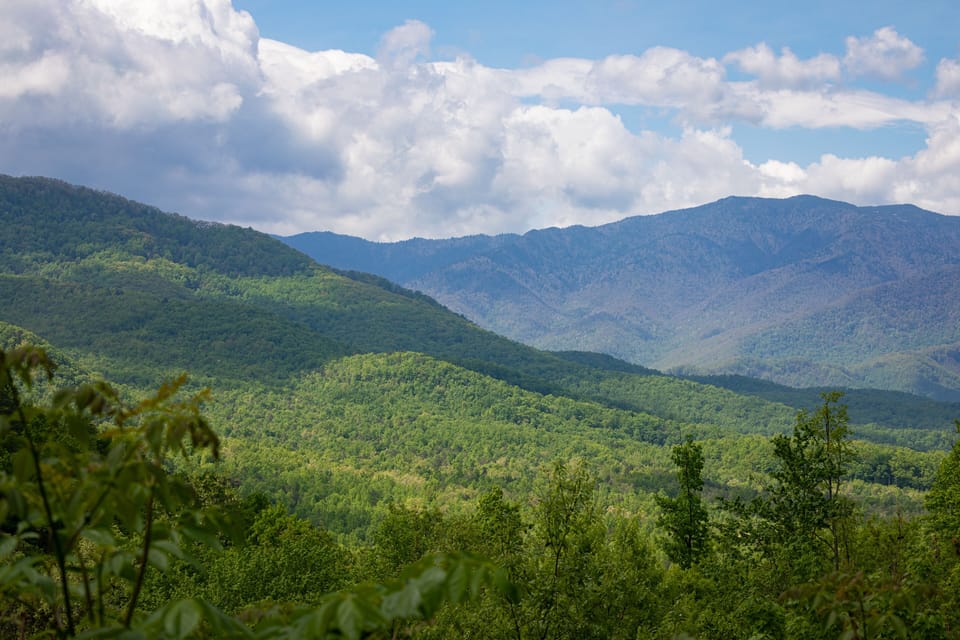 Stunning mountains views from the cabin deck.