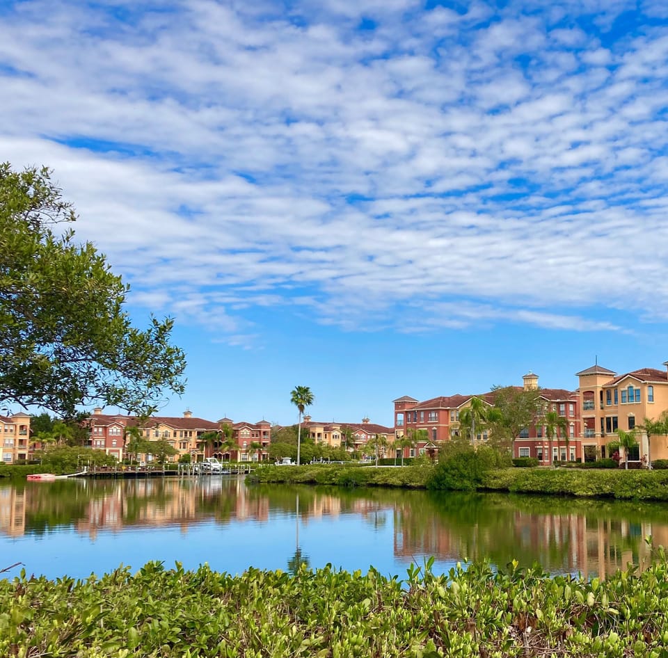 View from paved walking trail inside the community.