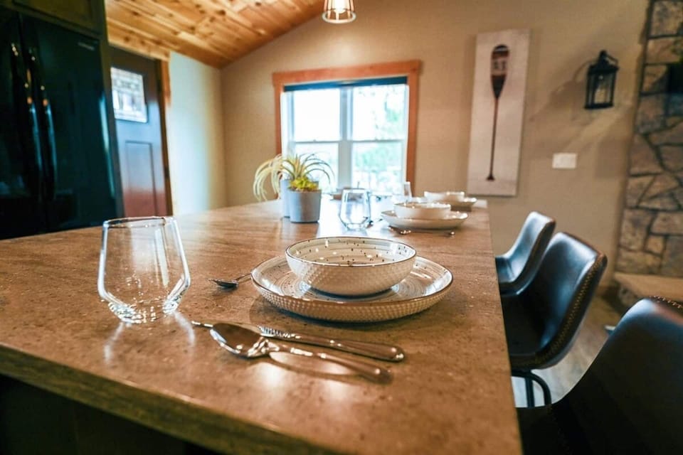 Thoughtfully designed kitchen with rich wood finishes.