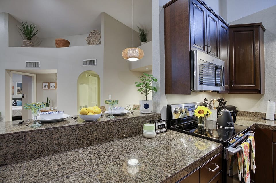 The breakfast bar and open concept so you are always a part of the conversation