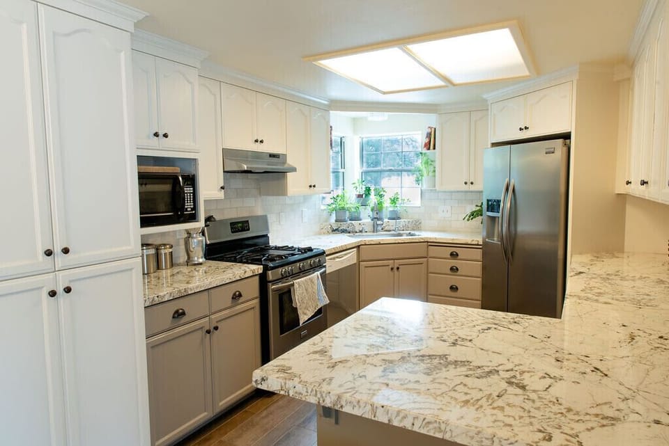The kitchen is fully stocked as we live here part time. 