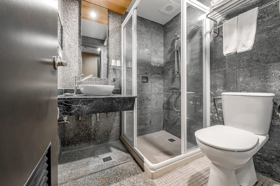 Standard Double Room | Bathroom | Shower, hair dryer, towels, shampoo