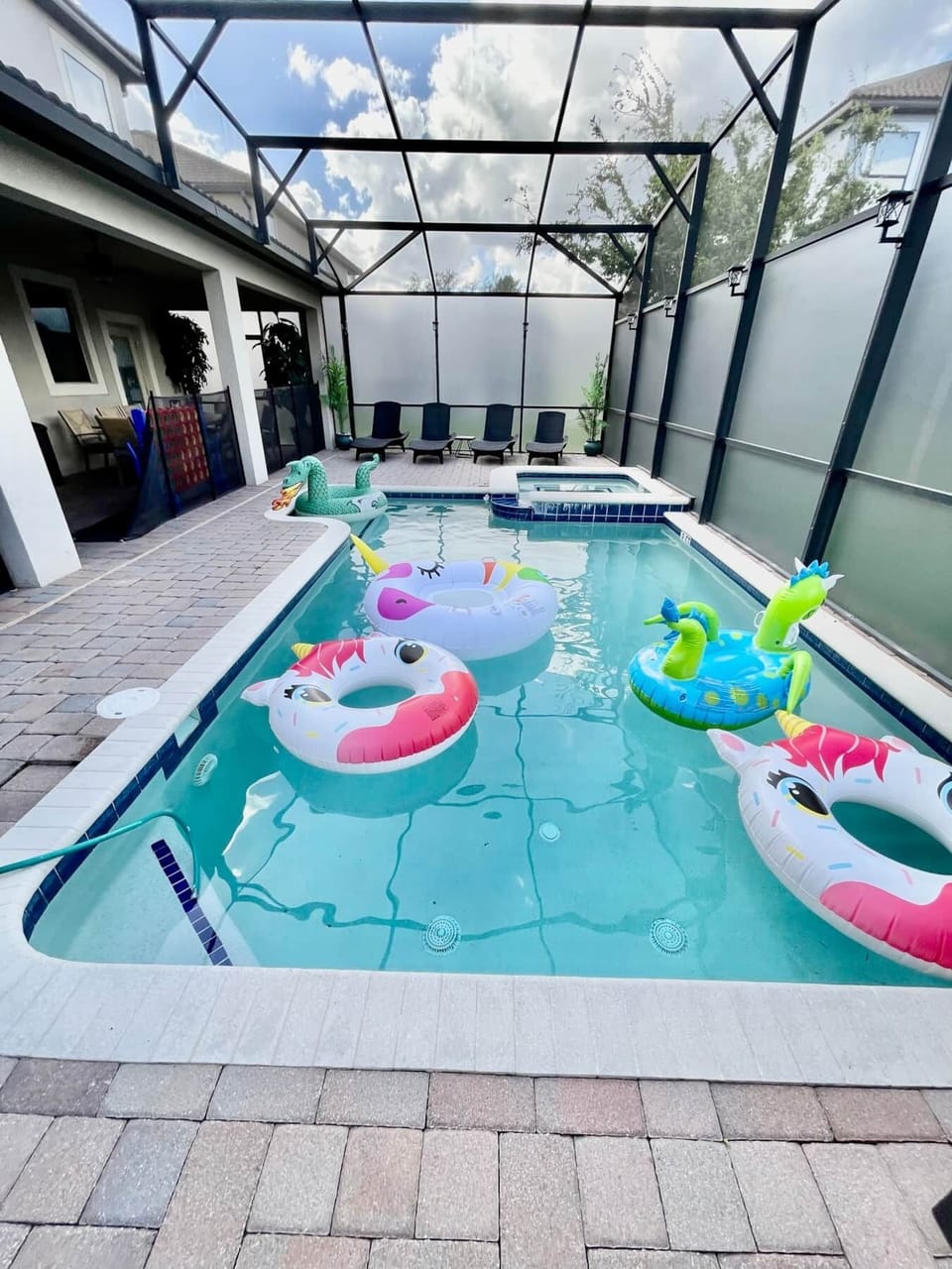 Swim with dragons & unicorns in our heated pool
