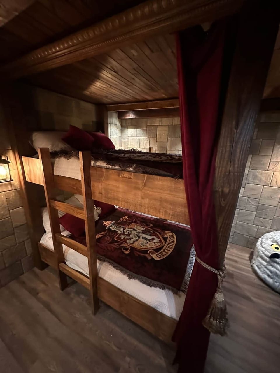 Dorm room with two twin beds