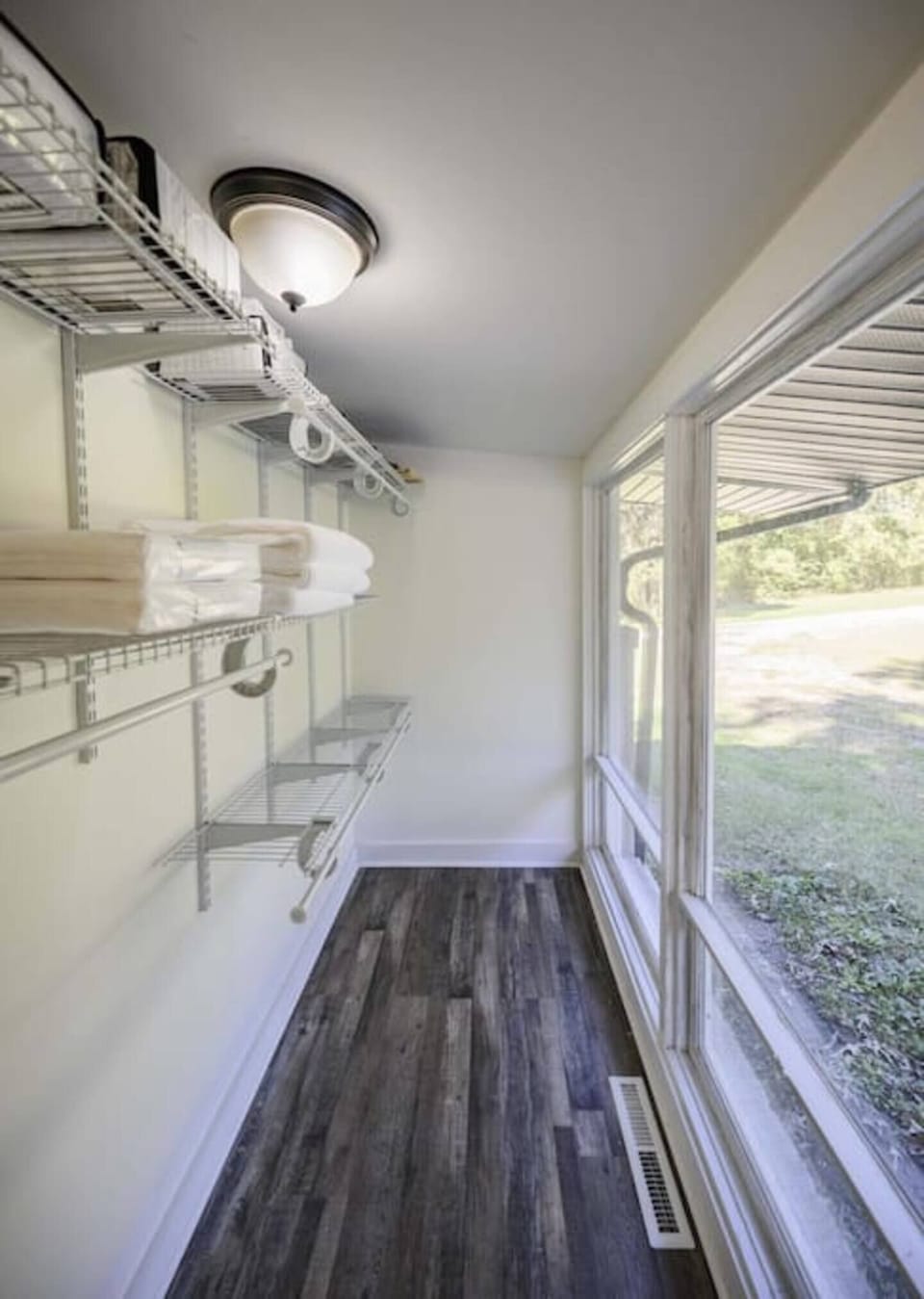 Large master closet that makes storage for long stays possible 