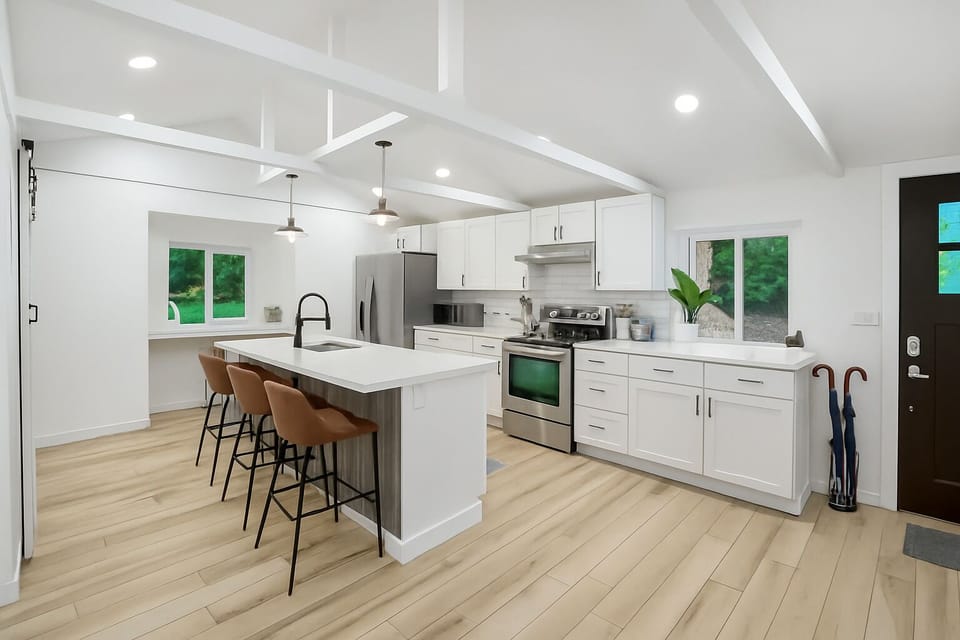 Cook, connect, and create memories in this airy, fully equipped kitchen
