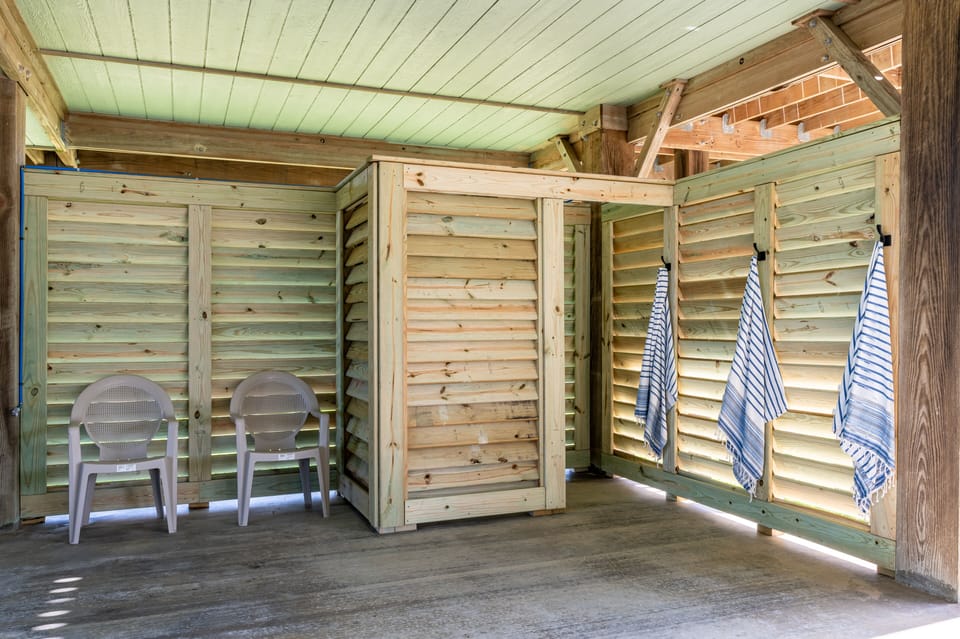 NEW outdoor shower area!