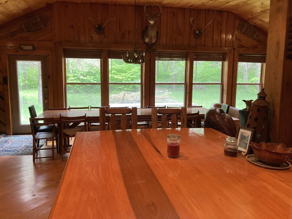 Great Room View out to the woods. Taken from the kitchen Island