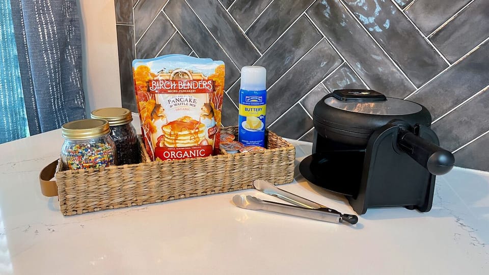Waffle bar for a morning when you want breakfast at the house!