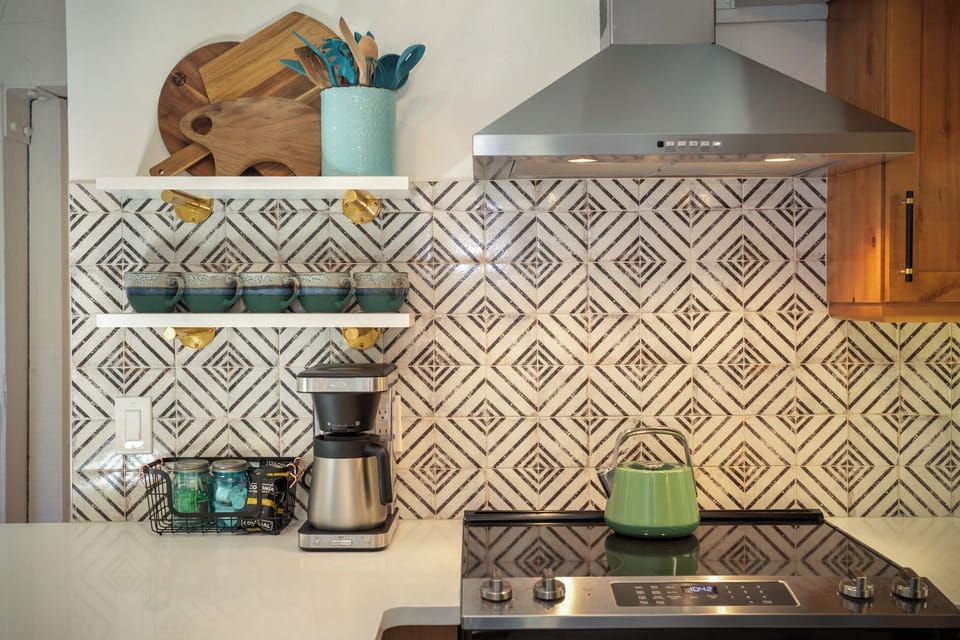 Kitchen detail and fully stocked.