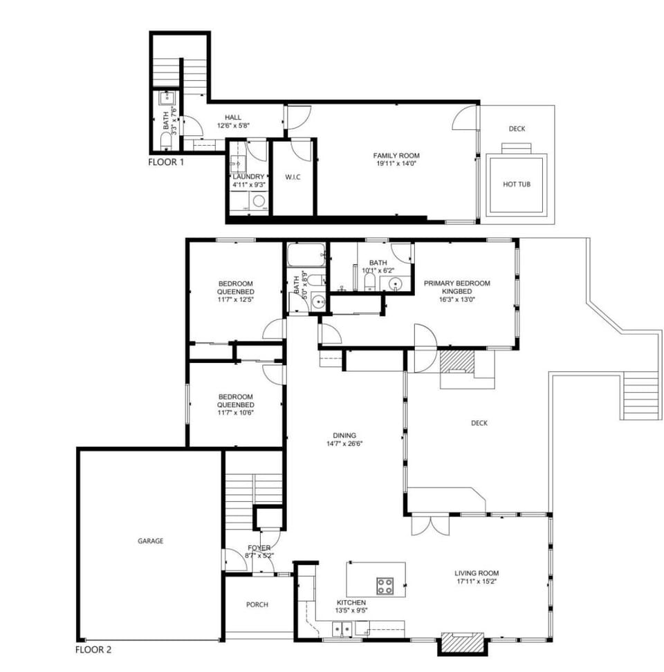 A detailed floor plan of the High Tide Retreat.
