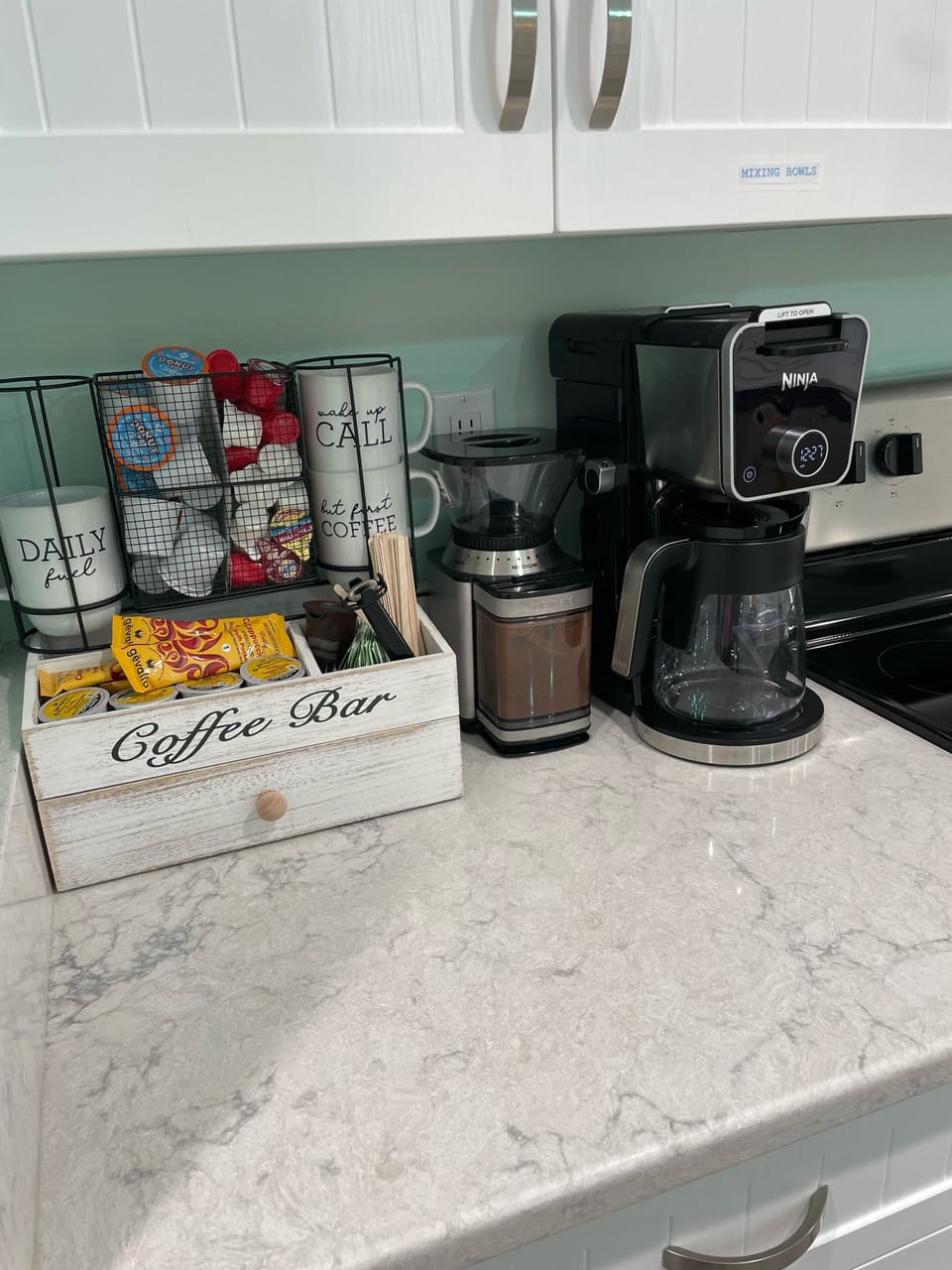 Enjoy dolphin watching from the balcony starting with your coffee bar.