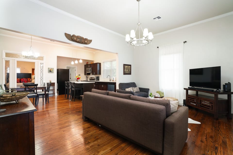 Family room with 55" smart TV