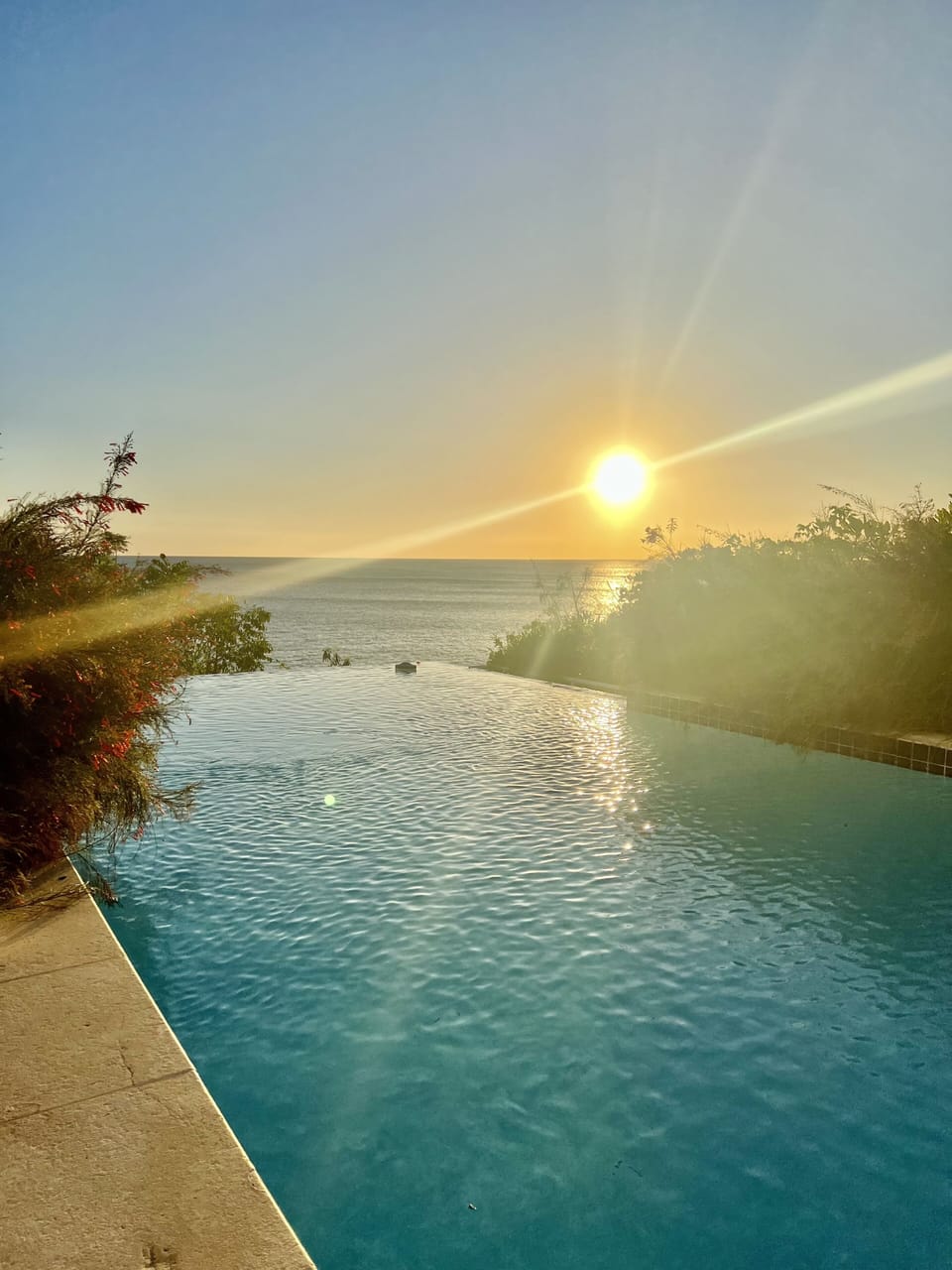 Sunset at the infinity pool.