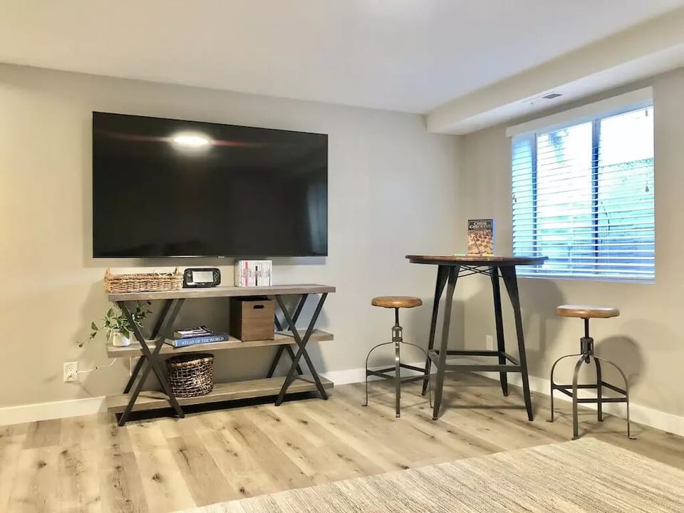 Basement 62" flat screen again with Wii station