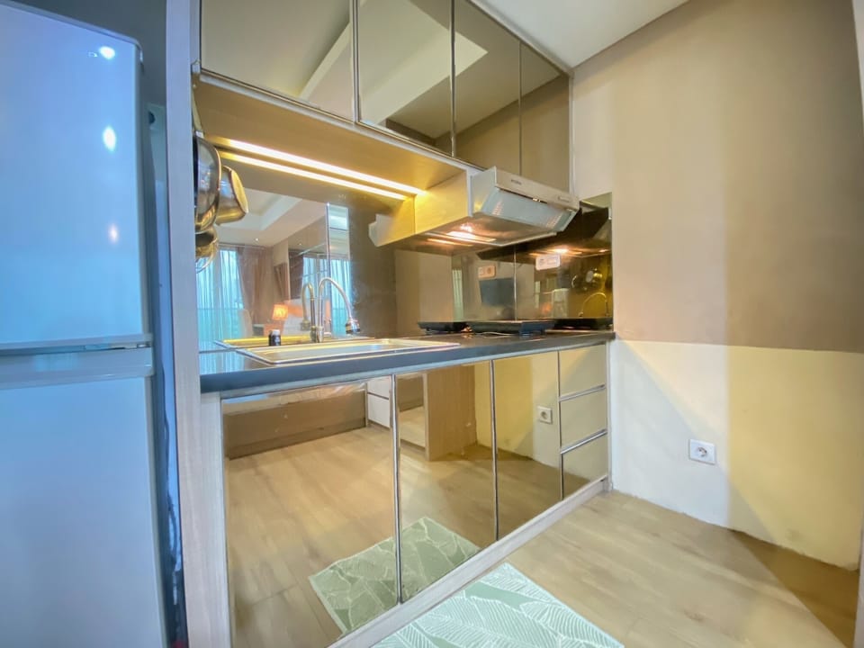 Fridge, stovetop, cookware/dishes/utensils