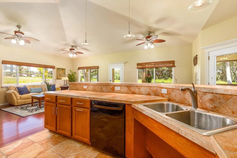 The kitchen is open so you can chat and visit while cooking