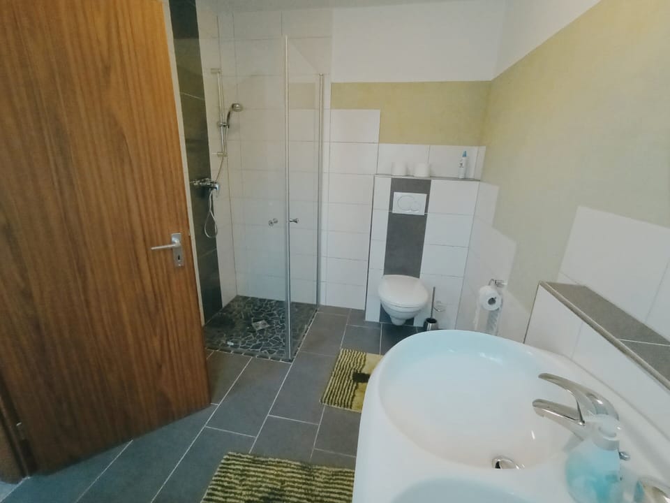 Double Room | Bathroom | Shower, hair dryer, towels