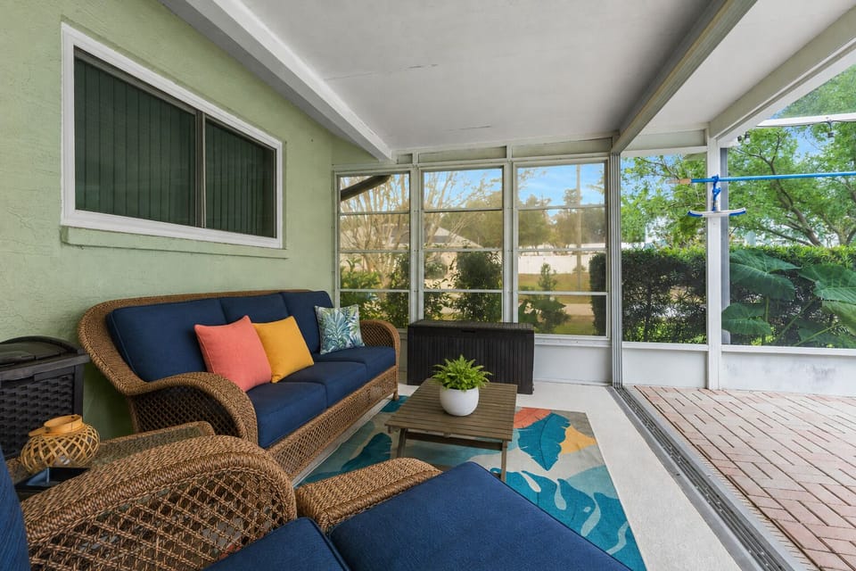Enjoy your morning coffee or happy hour beverage on the covered lanai