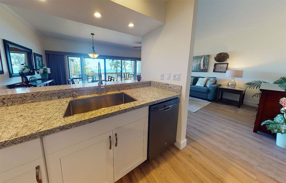 View of the living area from kitchen