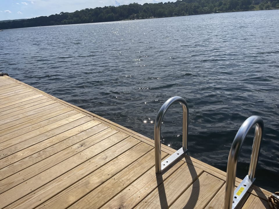 A ladder on private dock 