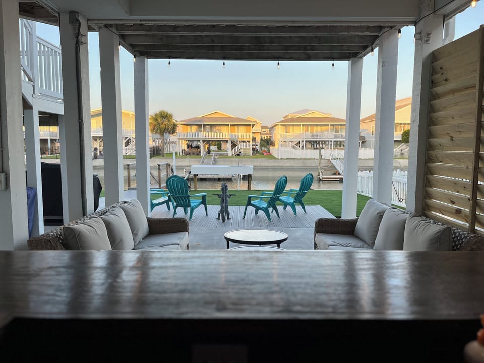 Downstairs bar view of the canal