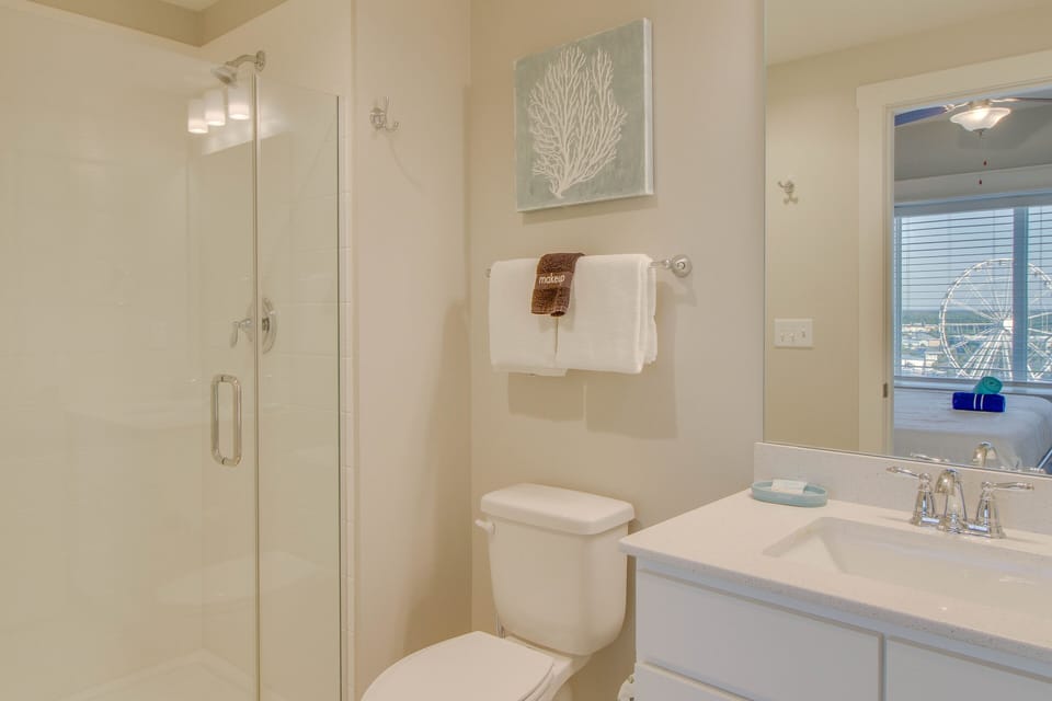 Great guest bathroom with a walk-in shower!