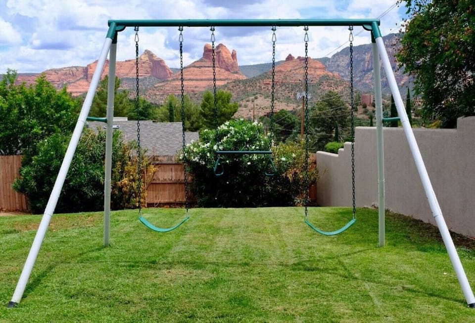 Swing-set provides children a place to play