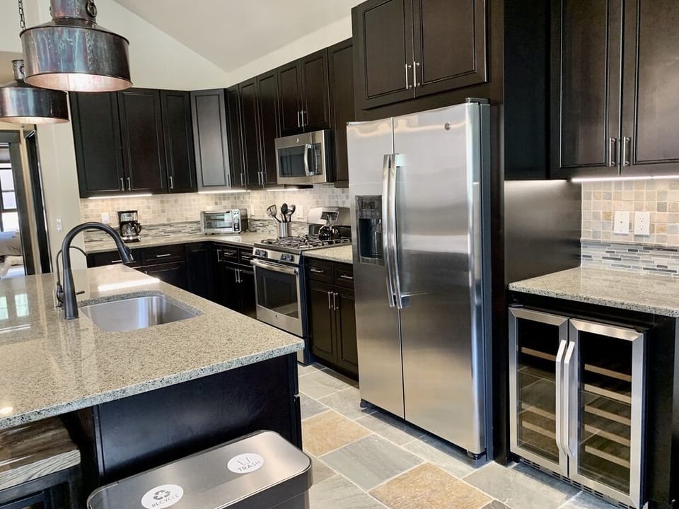 Kitchen with wine cooler