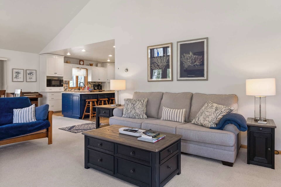 Living room opens to kitchen and dining space!