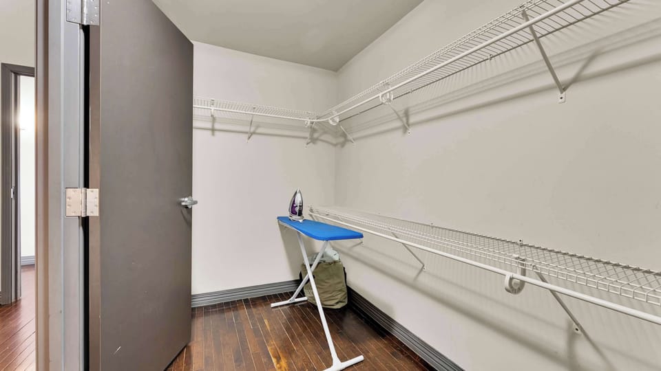 Laundry Room: Stay fresh with convenient ironing and ample storage for all your travel essentials!