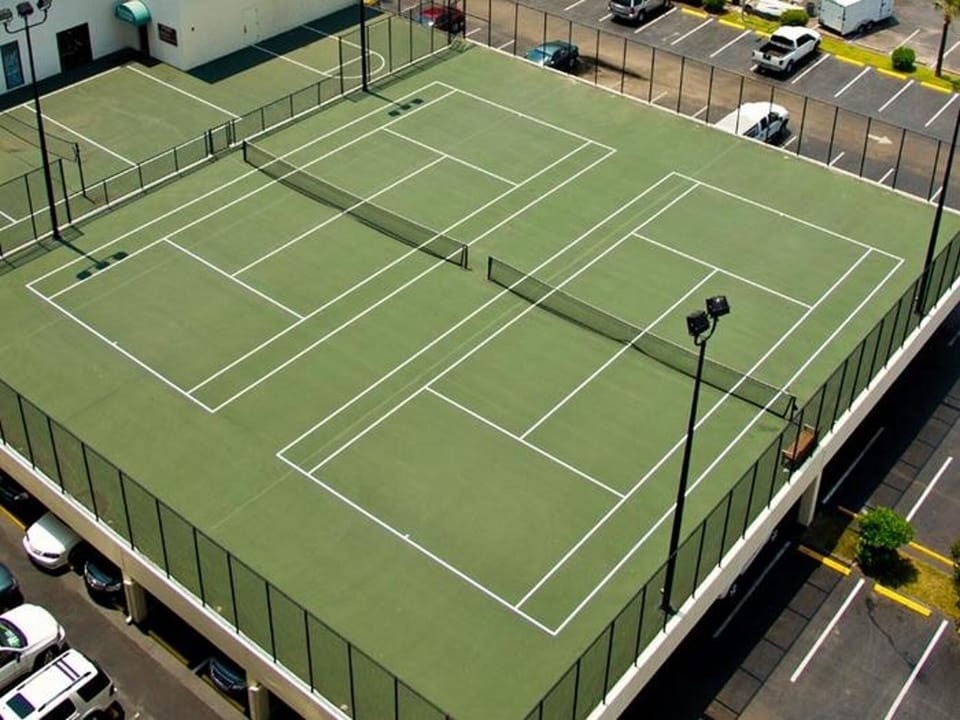 Enjoy the tennis and volleyball courts.