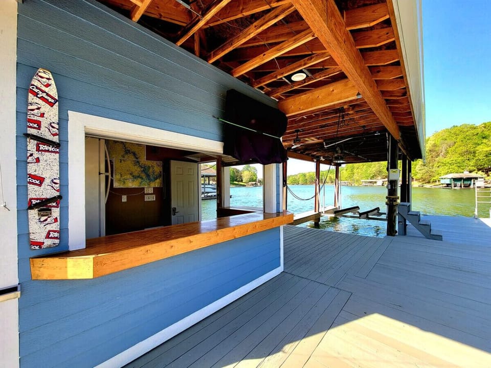 Lounge on the spacious dock and watch the game