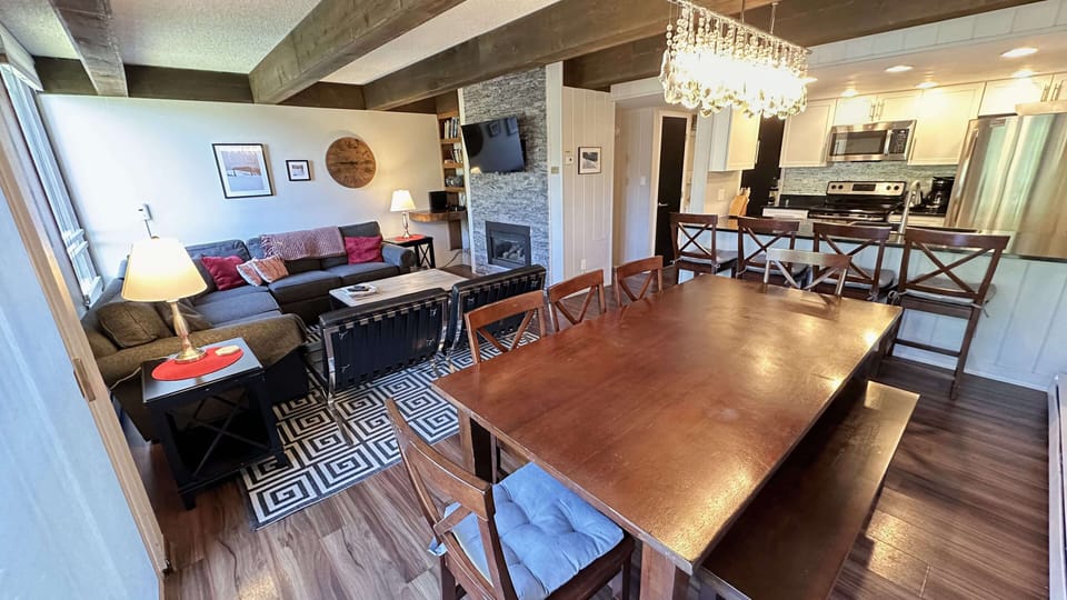 Dining table seats up to 8 people