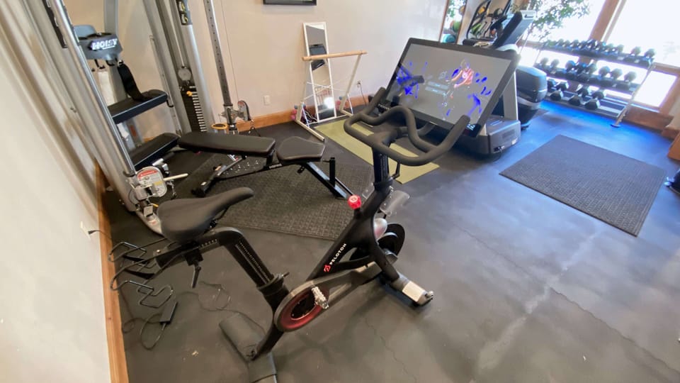 Peloton bike for guest use in the fitness room.