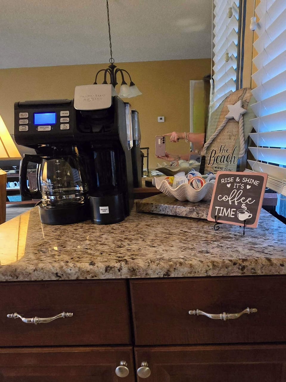 Coffee Bar with your choice of single pod brew or a whole pot!