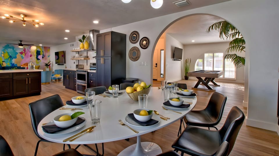 Kitchen dining area makes serving a breeze
