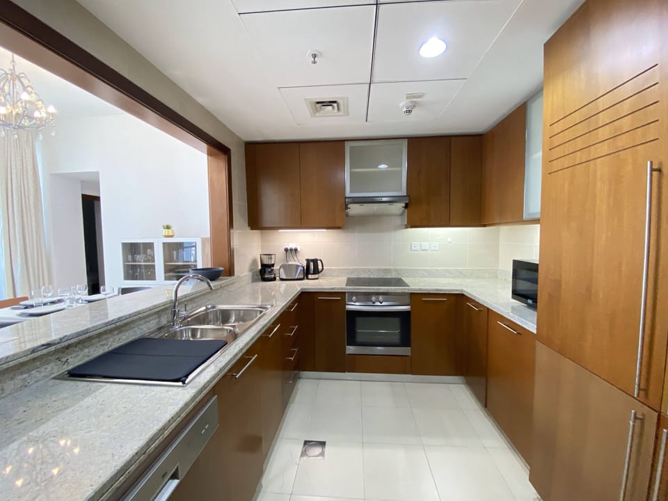 Panoramic Apartment | Private kitchen | Full-size fridge, microwave, oven, stovetop