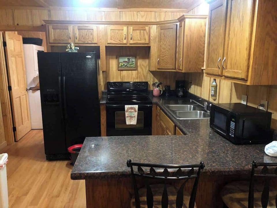 Cabin #1 and Cabin #2 both have a full kitchen like this one. (This is Cabin #1)